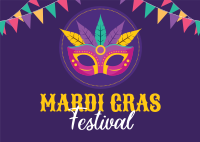 Mardi Gras Festival Postcard Design