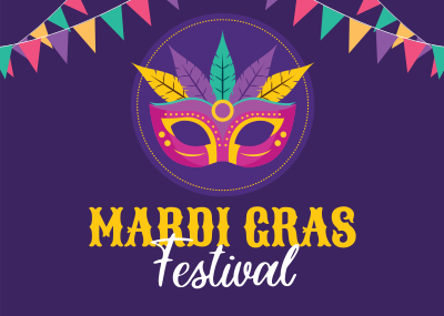 Mardi Gras Festival Postcard Image Preview