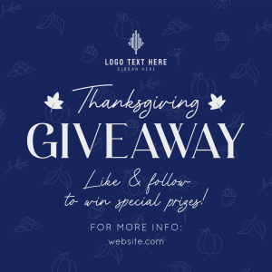 Thanksgiving Day Giveaway Instagram post Image Preview