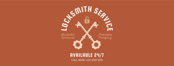 Vintage Locksmith Facebook Cover Design Image Preview