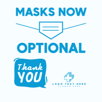 Masks Now Optional Instagram Post Design