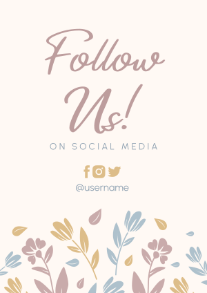 Floral Follow Us Flyer Image Preview