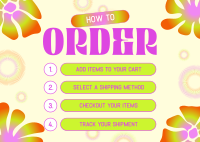 Funky Flowery Order Guide Postcard Image Preview