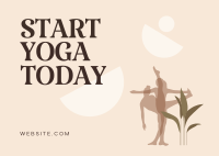 Start Yoga Now Postcard Design