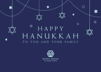 Hanukkah & Stars Postcard Image Preview