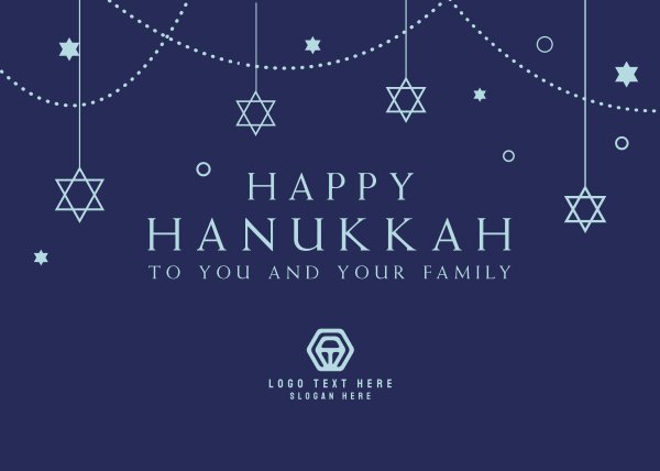 Hanukkah & Stars Postcard Design Image Preview