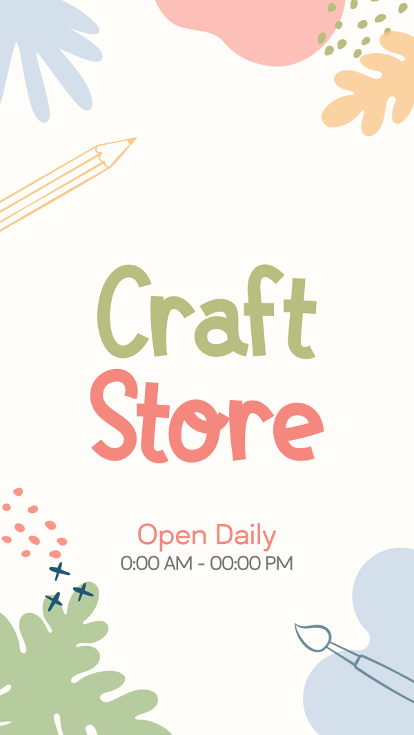 Craft Store Timings Instagram Story Design Image Preview