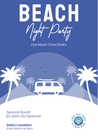 Beach Night Party Flyer Design