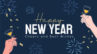 New Year Toast Greeting Facebook Event Cover Design