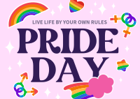 Pride Day Stickers Postcard Image Preview