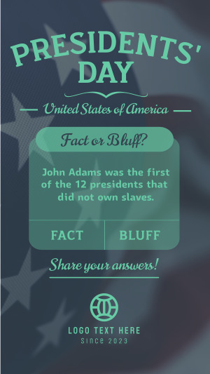 Presidents' Day Quiz  Facebook story Image Preview