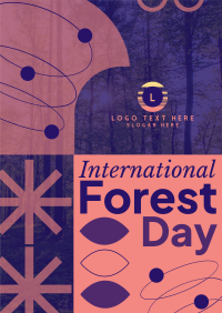 Geometric Shapes Forest Day Poster Design