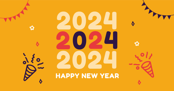 Playful New Year Greeting Facebook Ad Design Image Preview