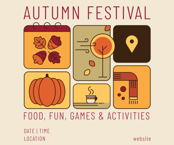 Fall Festival Calendar Facebook Post Design Image Preview