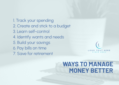 Ways to Manage Money Postcard Image Preview