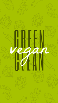 Green Clean and Vegan Facebook story Image Preview
