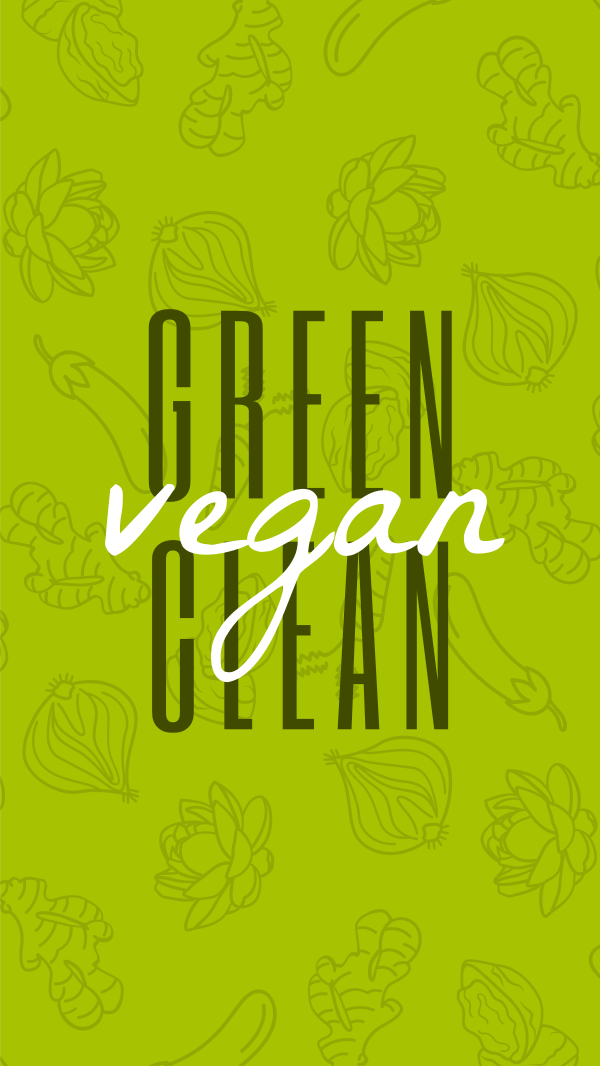 Green Clean and Vegan Facebook Story Design