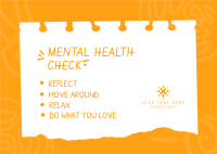 Mental Health Checklist Postcard Image Preview