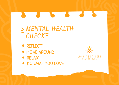 Mental Health Checklist Postcard Image Preview