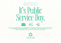 Minimalist Public Service Day Postcard Image Preview