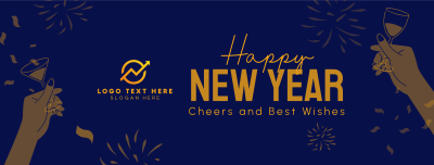 New Year Toast Greeting Facebook cover Image Preview