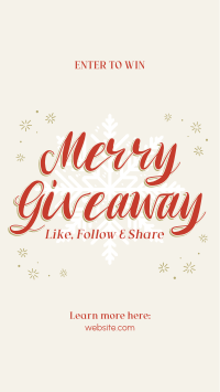 Merry Giveaway Announcement YouTube Short Design