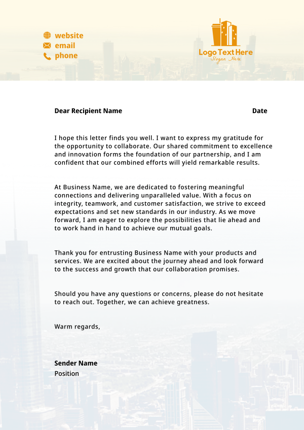 Tower Cityscape Letterhead Design Image Preview