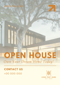 Modern Open House Today Poster Design