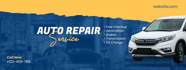 Auto Repair ripped effect Facebook Cover Design