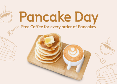 Pancake & Coffee Postcard Image Preview