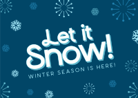 Let It Snow Winter Greeting Postcard Design