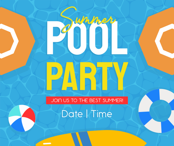 Summer Pool Party Facebook Post Design Image Preview