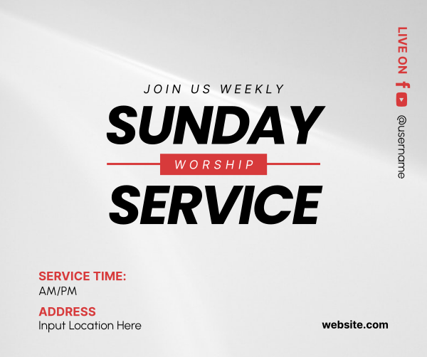 Sunday Worship Service Facebook Post Design Image Preview