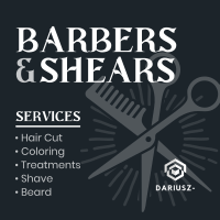 Barbers & Scissors Instagram Post Design
