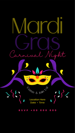 Mardi Gras Carnival Night Instagram story Image Preview