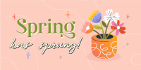Spring Flower Pot Twitter Post Design