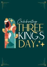 Modern Three Kings Day Poster Design