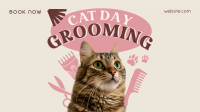 Cat Day Grooming Facebook Event Cover Design