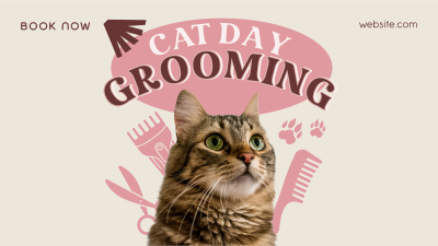 Cat Day Grooming Facebook event cover Image Preview