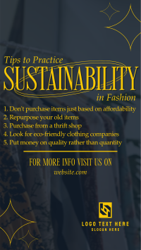 Sustainable Fashion Tips Instagram Story Design