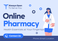 Online Pharmacy Postcard Design