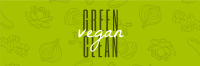 Green Clean and Vegan Twitter header (cover) Image Preview