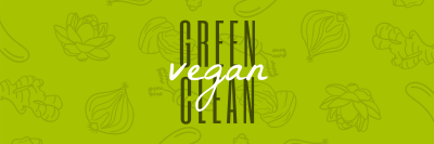 Green Clean and Vegan Twitter header (cover) Image Preview