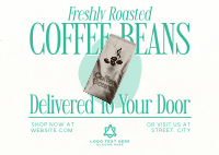 Retro Minimalist Coffee Beans Postcard Design