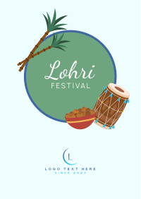 Lohri Fest Badge Flyer Design