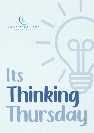 Minimalist Light Bulb Thinking Thursday Poster Image Preview