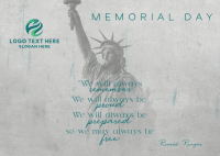 Always Remember Memorial Day Postcard Image Preview