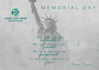 Always Remember Memorial Day Postcard Design