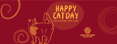 Swirly Cat Day Facebook cover Image Preview