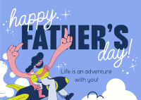 Playful Father's Day Greeting Postcard Image Preview